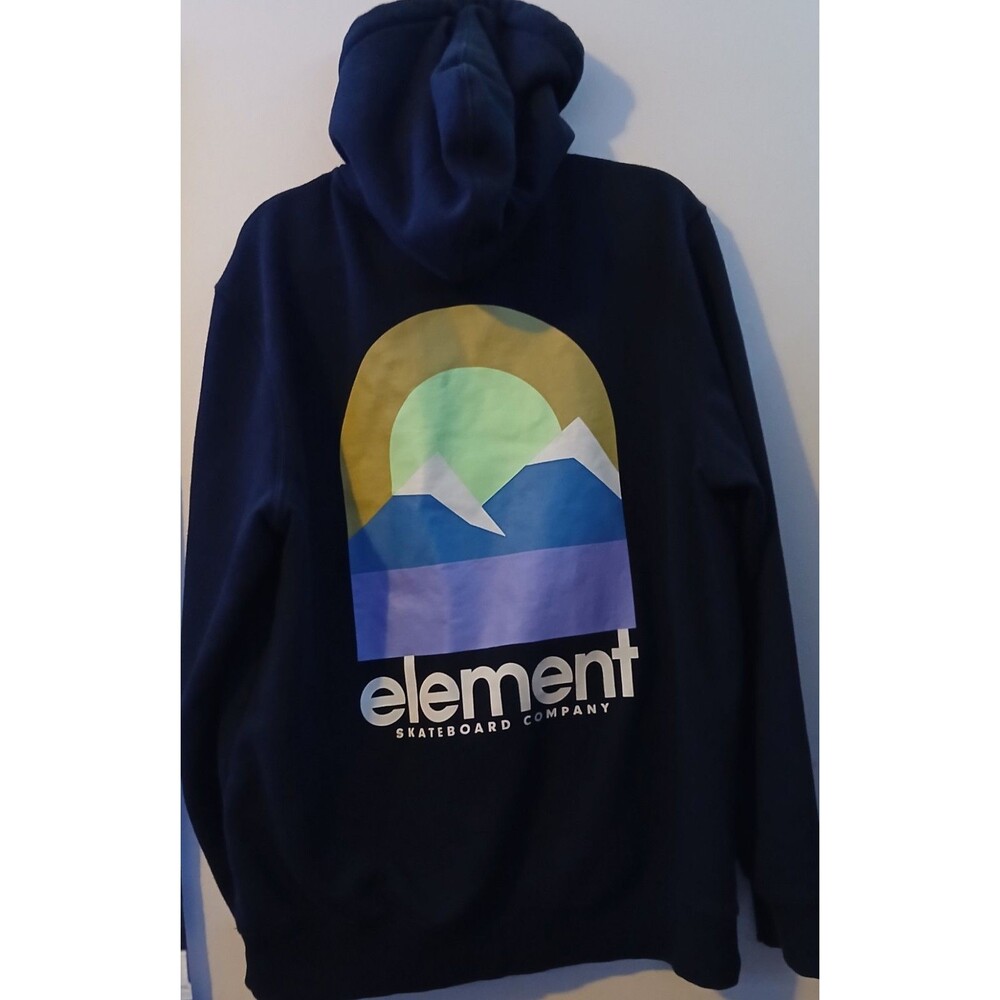 Element Skateboard Hoodie Mens M Black Graphic Logo Streetwear Pullover
